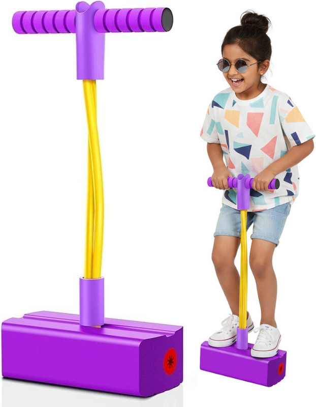SIDDHANAM IMPEX Foam Pogo Jumper Toy | Stick Jump with Pop Sound | Gift for Boys & Girls(Purple)