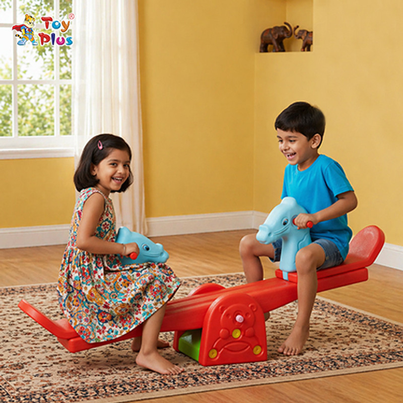 Toy Plus Baby Rocker Toy for Kids with Seesaw Design for Home Use(Blue, Red)