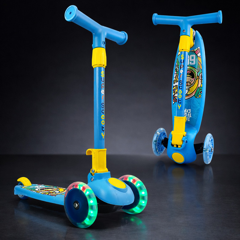 SPEEDFOX Kids Scooter for Age 2–6 Years | 3 Wheel Scooter with Adjustable Handle(Blue, Yellow)