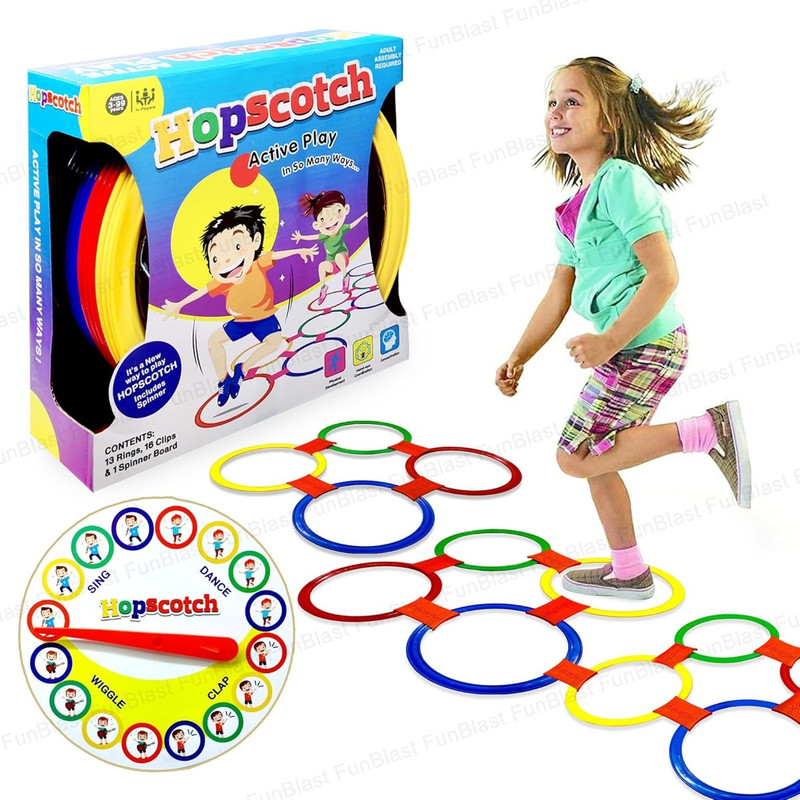 Zuuluzrs Hopscotch Active Indoor Play with Rings Game for Kids Kids Hopscotch Game(Multicolor)