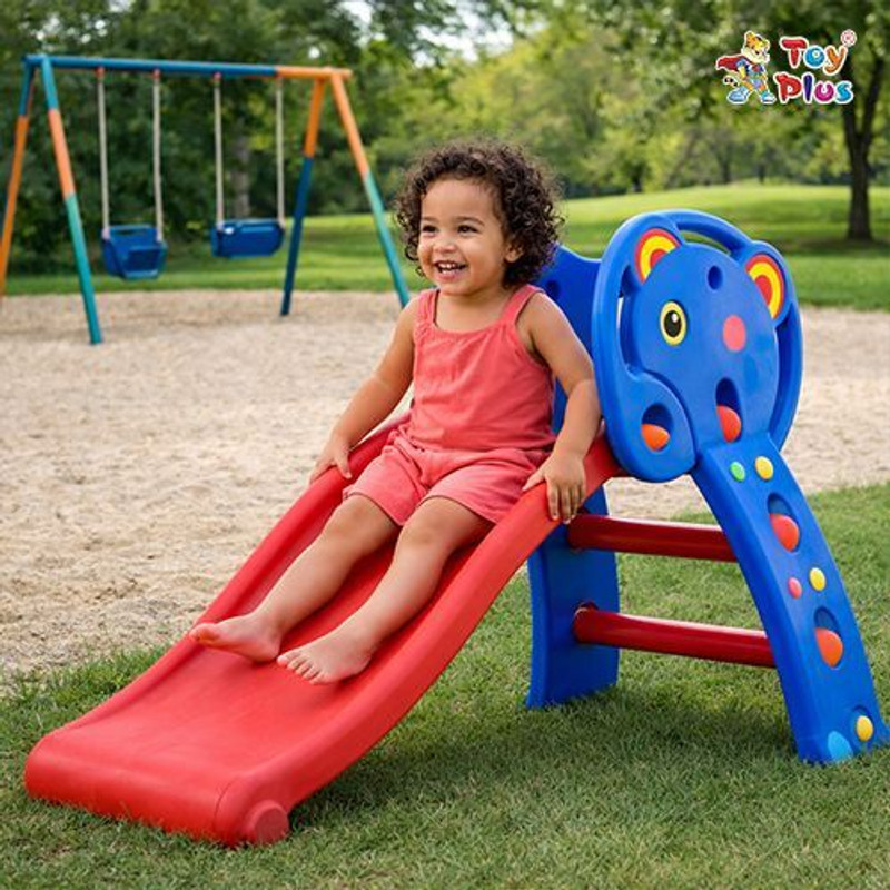 Toy Plus Kids Play Slide with Smooth Surface & Compact Design(Blue, Red)