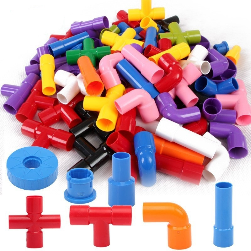 GotrimaWorld "85 Pcs Colorful Pipe Puzzle Game – Creative Construction Building Set for Kids"(Multicolor)