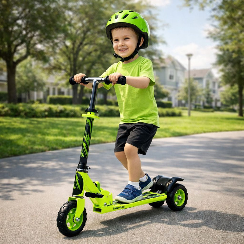 Pandaoriginals Foldable Scooter With Suspenion System, 50kg Weight Capacity, Age 5-10Yrs(Green)