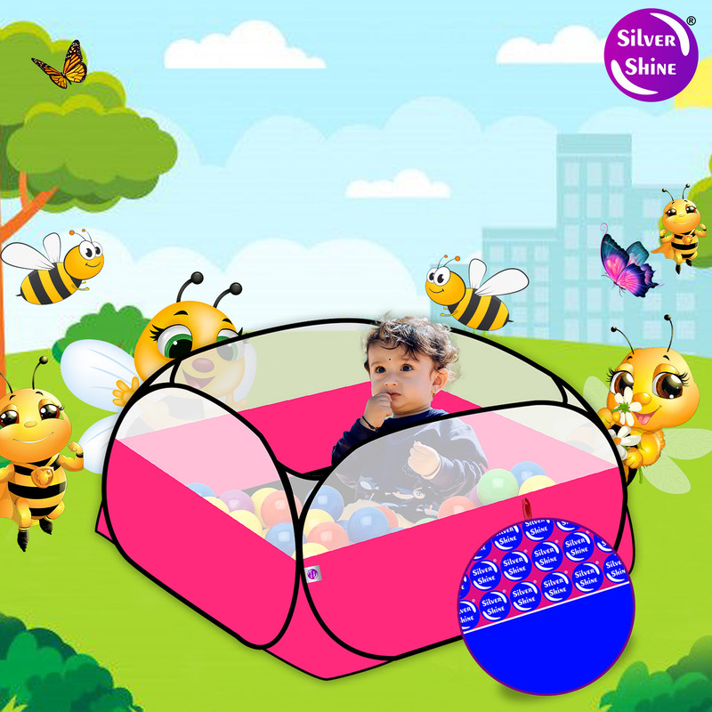 SILVER SHINE 20 Balls Portable & Colorful Ball Pool-Ball Pitt Tent Play Fun Toy(Pink)