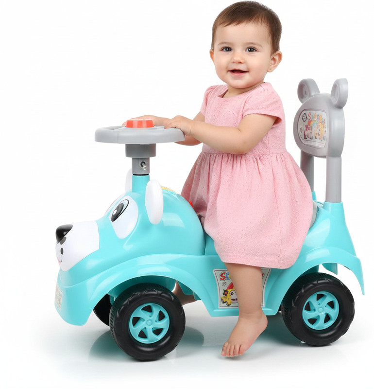 TOYPROFESSOR Starlight Car with Music,Ride on for kids 1-3 years(Orange)
