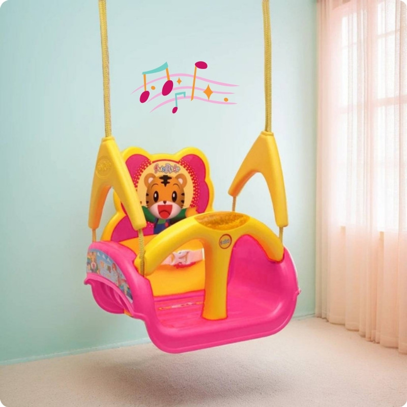Ehomekart 3 in 1 Wave Adjustible Swing Toy with Music for Kids(Blue)