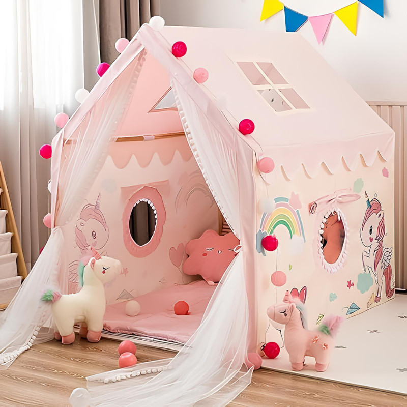 RADHE ENTERPRISE Kids play tent house Unicorn House(Pink)