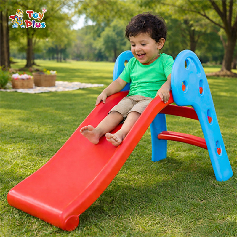 Toy Plus Baby Slide with Anti-Slip Steps, Wide Base & Smooth Finish(Blue, Red)