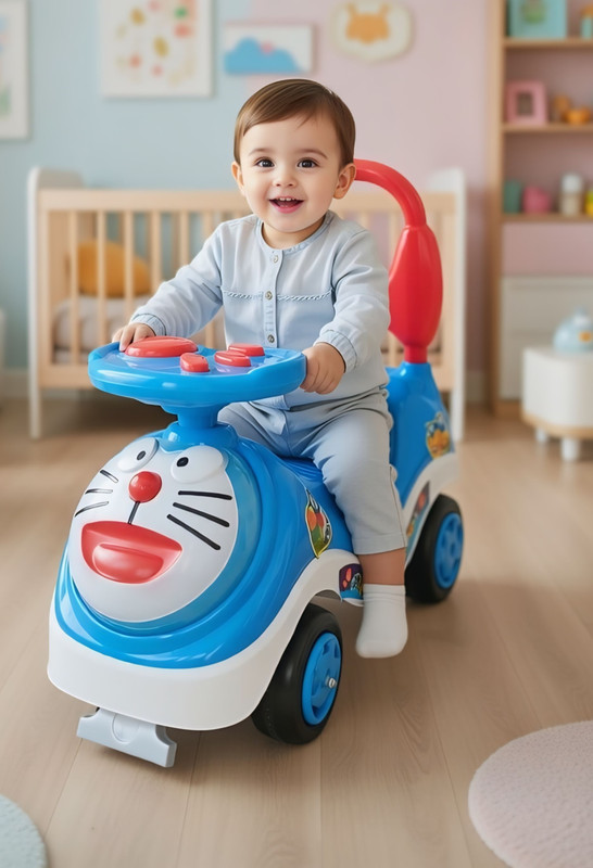 oh baby Magic CAR & Frog Scooter & Push Car Battery Operated Ride On(Multicolor)
