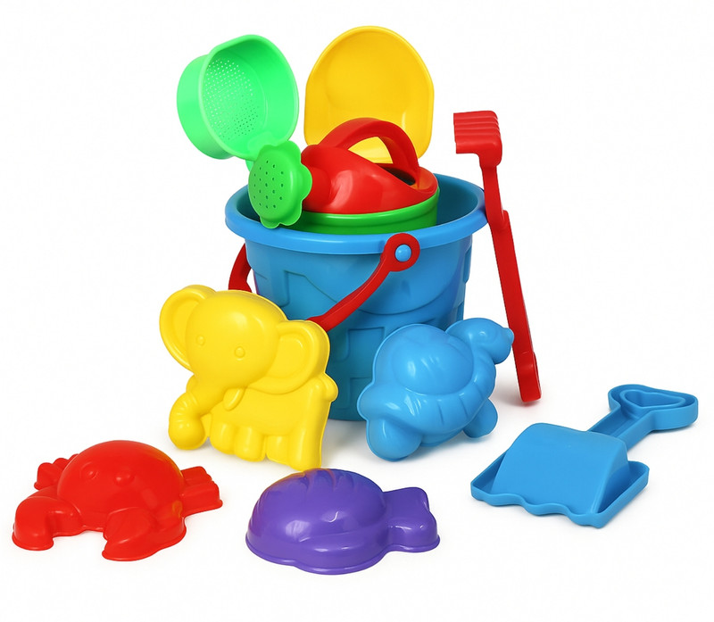 BEBRIGHT Beach Sand Toy Set for Kids-12 PCS with Bucket, Shovel, Rake & Animal Molds(Multicolor)