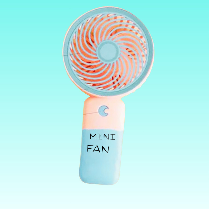 Zenvy Handy Cute Portable Mini Fan | Summer Cooling Fan for Makeup & Sweat Drying(Blue, Multicolor)