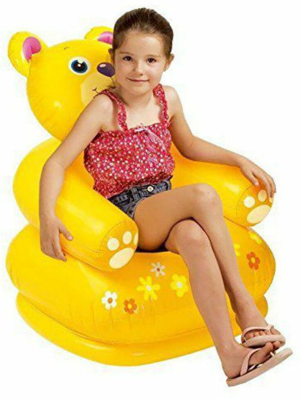 JOY MAKER Animal Bear Chair For Kids(Yellow)