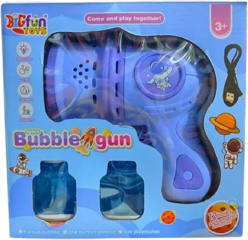 MOM & SONS ENTERPRISES Automatic Bubble Gun with LED Lights Leak Proof Bubble Blower for Kids(Multicolor)