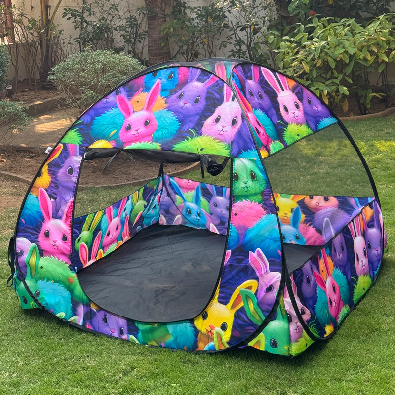 SILVER SHINE Foldable Play Tent House Pop-Up Indoor & Outdoor Play House for Girls Boys(Multicolor, Purple)