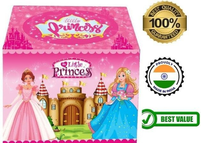 MSM ZONE New Play tent house for kids in New Princess House theme(Beige, Pink)