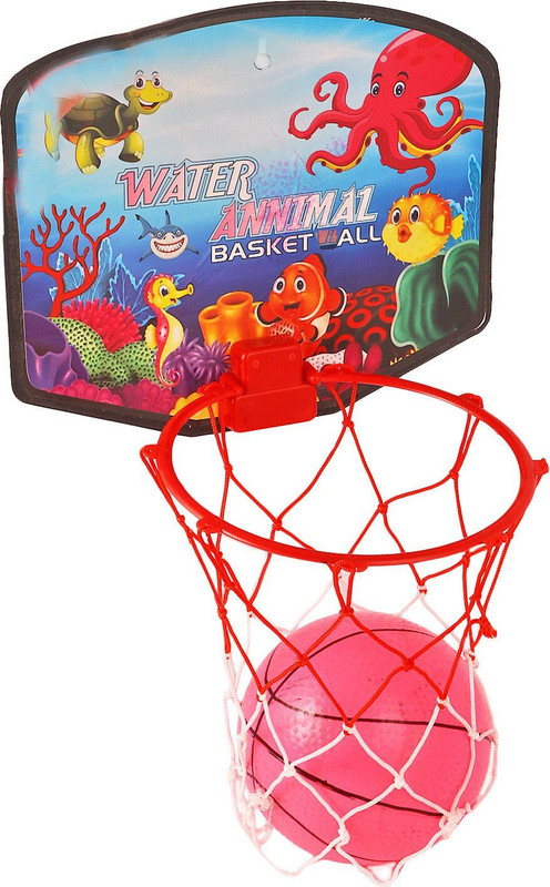 asian Water Animal Basketball Toy Set for Kids – Mini Hoop, Ball & Net Multicolou(Multicolor)