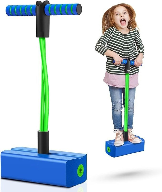 Dwiti Enterprise Pogo Jumper for Kids Pogo Stick with Safe Foam Design Kids Workout Equipment(Green, Blue)