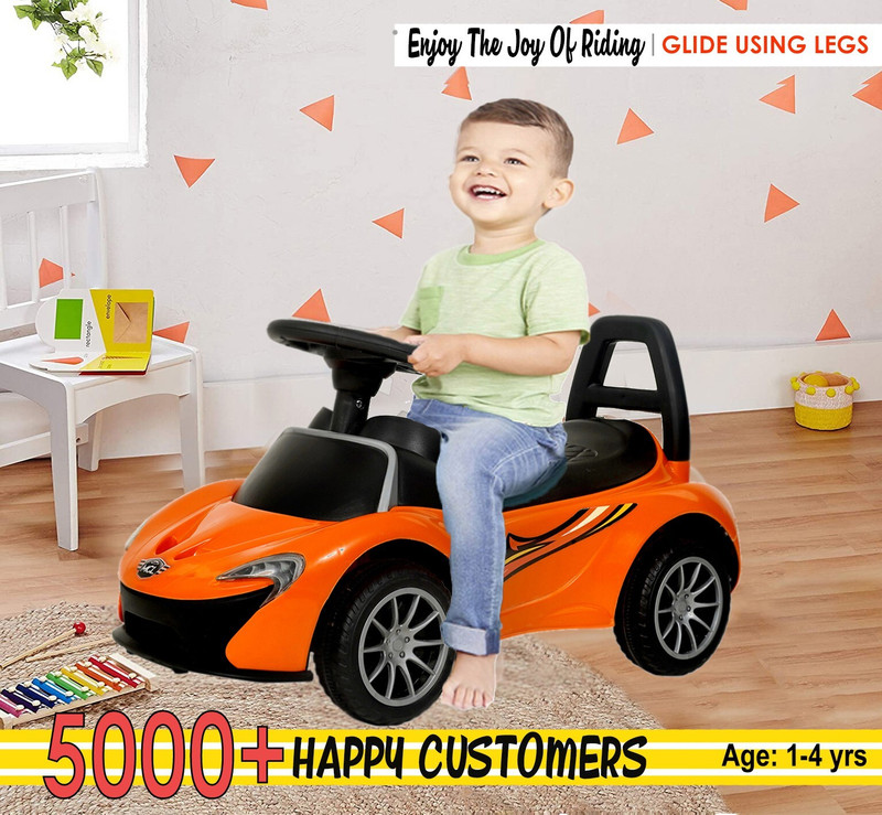 Pandaoriginals Kids music and lights, 1 to 4 years, kids toy on mc laren Car Non Battery Operated Ride On(Red)