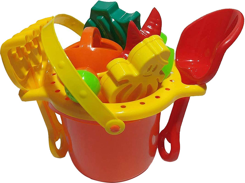 IndusBay Beach Bucket Toy Set With Beach Bucket Tools and Sand Molds(Multicolor)