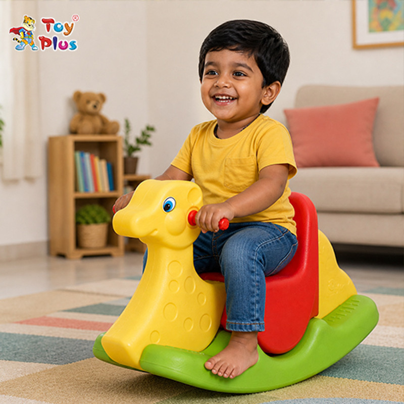 Toy Plus Toddler Rocker Toy with Comfortable Seat & Smooth Movement(Multicolor)
