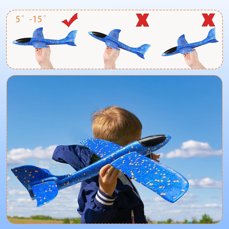 GKzon Airplane Toy Airplane Hand Throwing Plane Flying Plane Model Outdoor Sports(Multicolor)