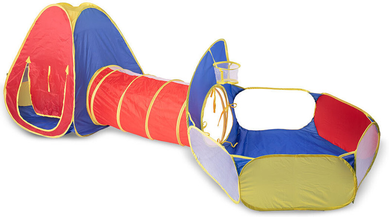 BUMTUM 3-in-1 Portable Ball Pool Tunnel & Tent Playhouse For Kids - Balls Not Included(Pink)