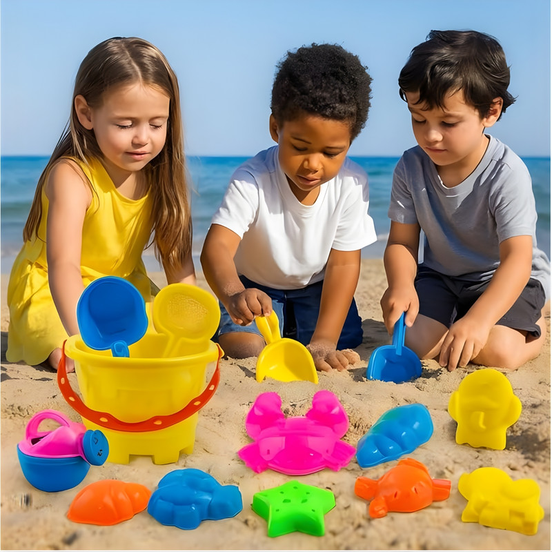 KHELO BACHO Kids Beach Sand Toy Set with Bucket & Tools Toys for Boys & Girls(Multicolor)