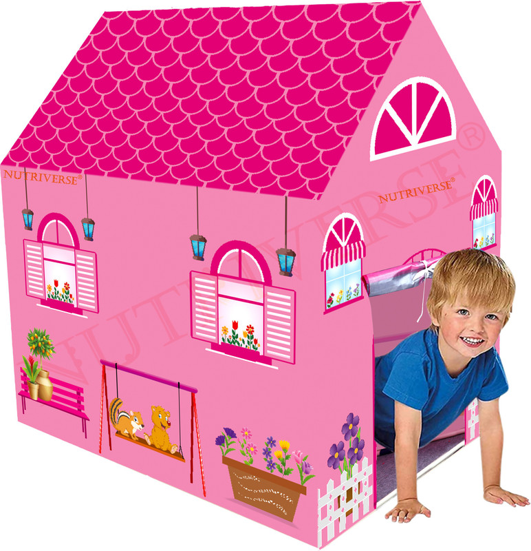 cloudconcept Jumbo Size Extremely Light Weight, Water Proof pathshala Kids Play Tent House(Pink)