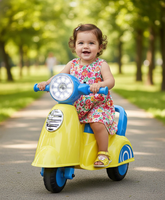 JoyRide Manual Push Scooter Ride On with Musical Horn & Light For Kids Age 1 to 3 Years(Pink, Purple)
