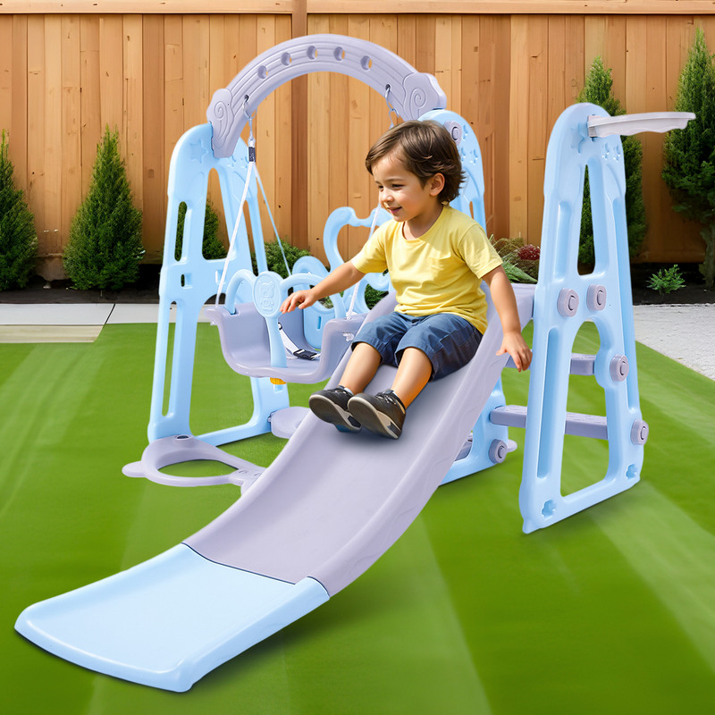 baybee Foldable Baby Garden Slide for Kids Swing Slider for Baby Boys Girls 1 - 5 Years(Blue)