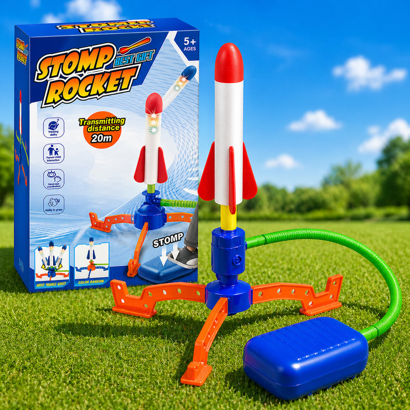 Craveon Stomp Rocket Toy for Kids Outdoor Launcher Set with Air Pump Game(Multicolor)