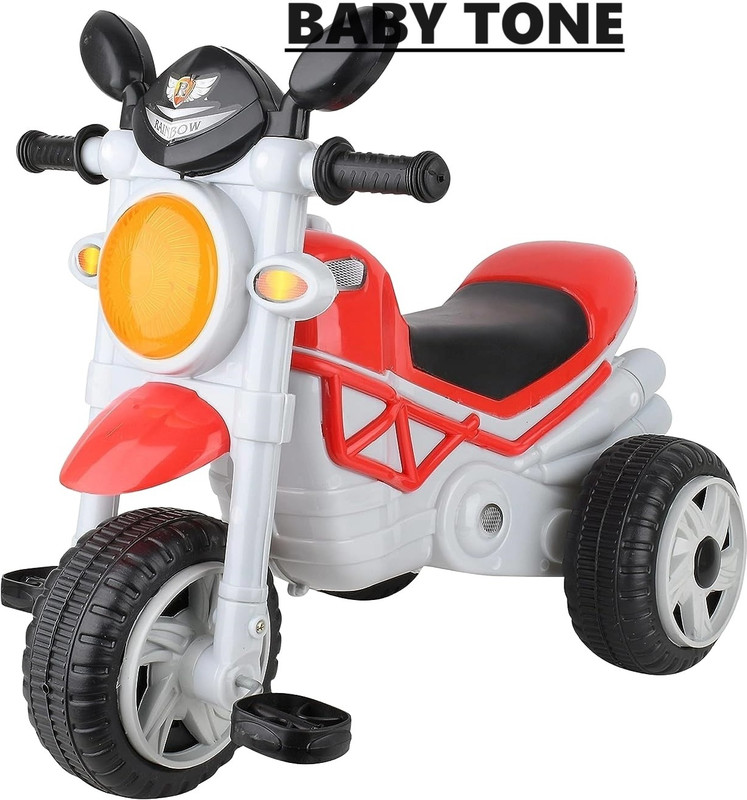 baby tone NEW LOOK BABY TRICYCLE WITH MUSIC & LIGHT, MADE IN INDIA, UPTO 3 YEAR KIDS ONLY(Red)
