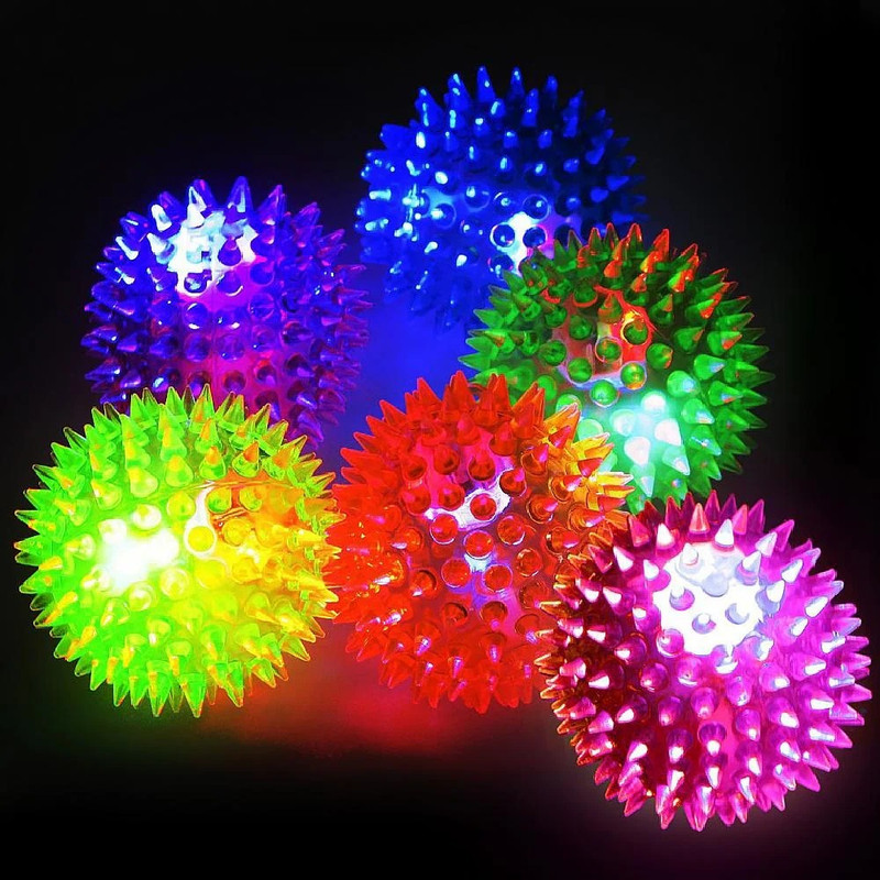 SAMRIDHI HUB Set of 3 Spike Ball with Led Flash Light and Sound Massager Stress Kids Ball Toy(Multicolor)