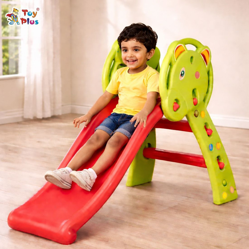 Toy Plus Kids Slide for 2-5 Years Plastic Indoor Outdoor Play Slide(Blue, Red)