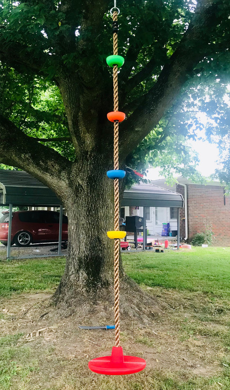 HOP N PLAY Climbing Rope Monkey Swing with Platforms and Hanging Disc(Multicolor)