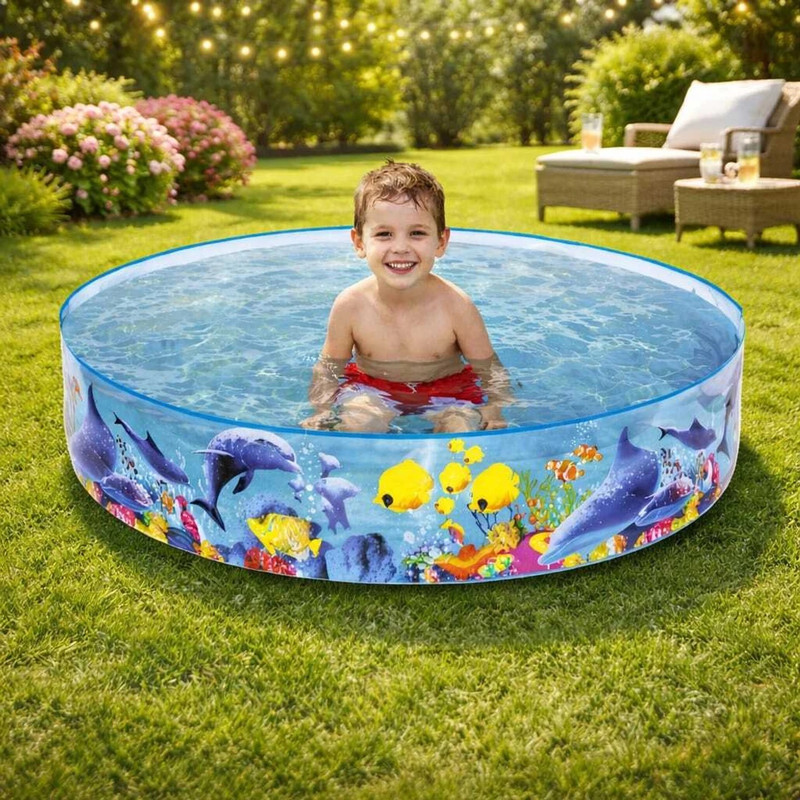 INTEX 8 FT - 3 Snap-Set Coral Reef Pool Inflatable Swimming Pool (Multicolor)(Blue)