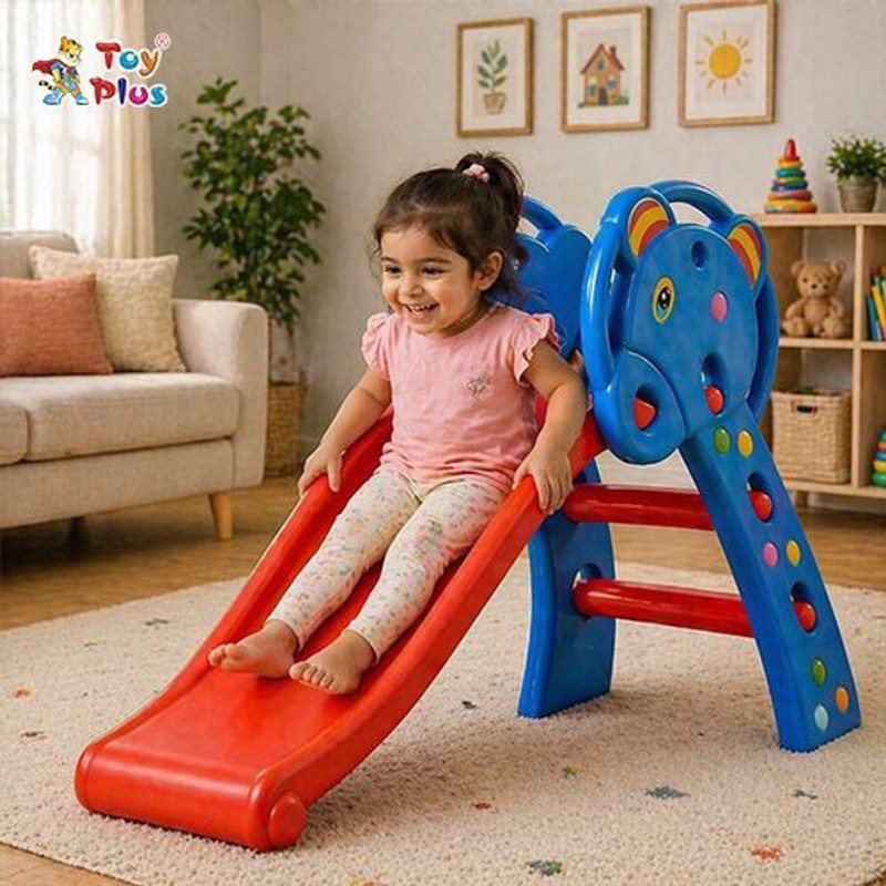 Toy Plus Baby Slide Toy with Stable Structure & Easy Climb Steps(Blue, Red)