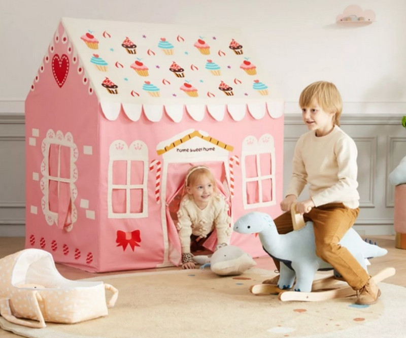 Nutriverse Colorfull Indoor and Outdoor Kids Girls Boy Play Tent House_(D9)(Pink)