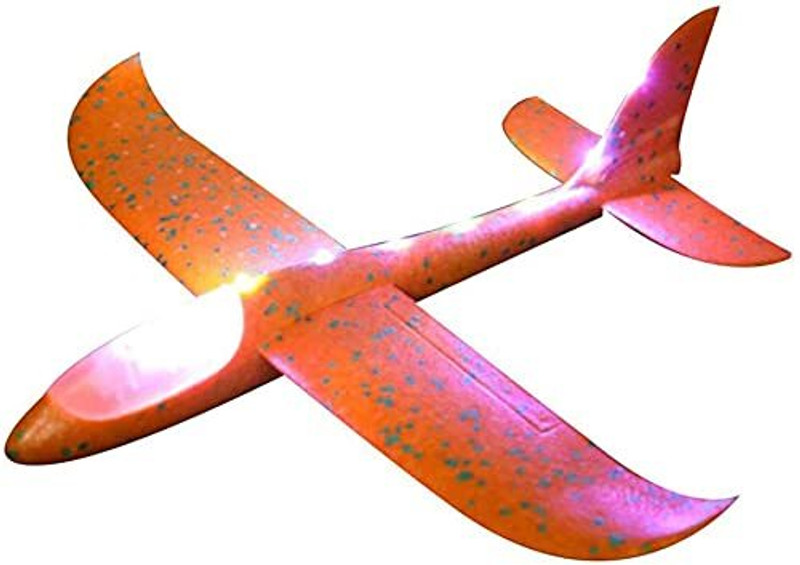 ShoptoAll Large Throwing Foam Plane, Aeroplane Gliders, Flying Aircraft, Toy for Kids(Green, Red, Orange, Blue, Yellow, Pack of: 1)