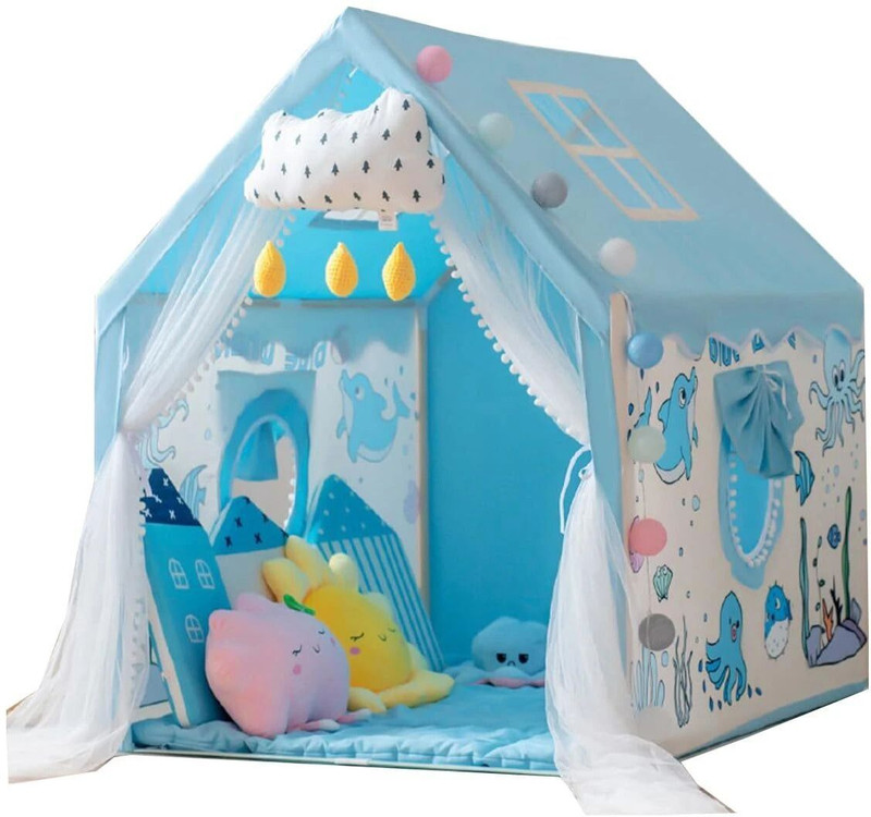 Sukan Tex kids piay tent house098(Blue, White, Yellow, Multicolor)
