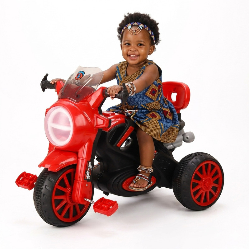 LITTLELARK LED Lights & Big Wheels Guided Trike ISI Marked(White)