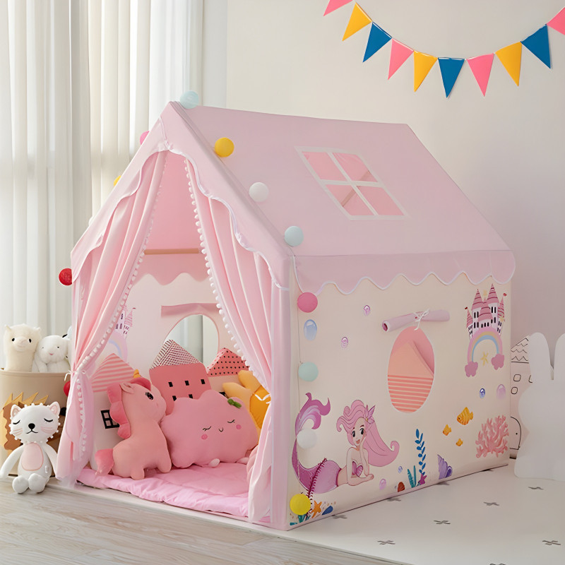 Orvexa JALPARI Children Boy Girls Portable Castle Playhouse Kids Play Tent House(Multicolor)