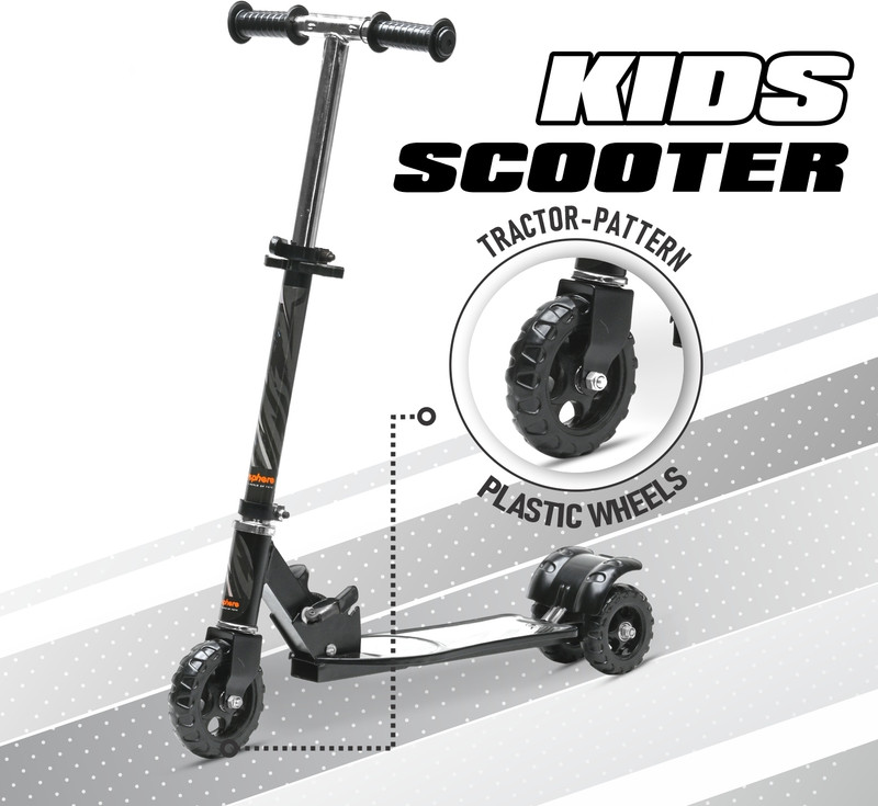 Toysphere PREMIUM KIDS SCOOTER | MULTIPLE LEVEL HEIGHT ADJUSTMENTS(Black)
