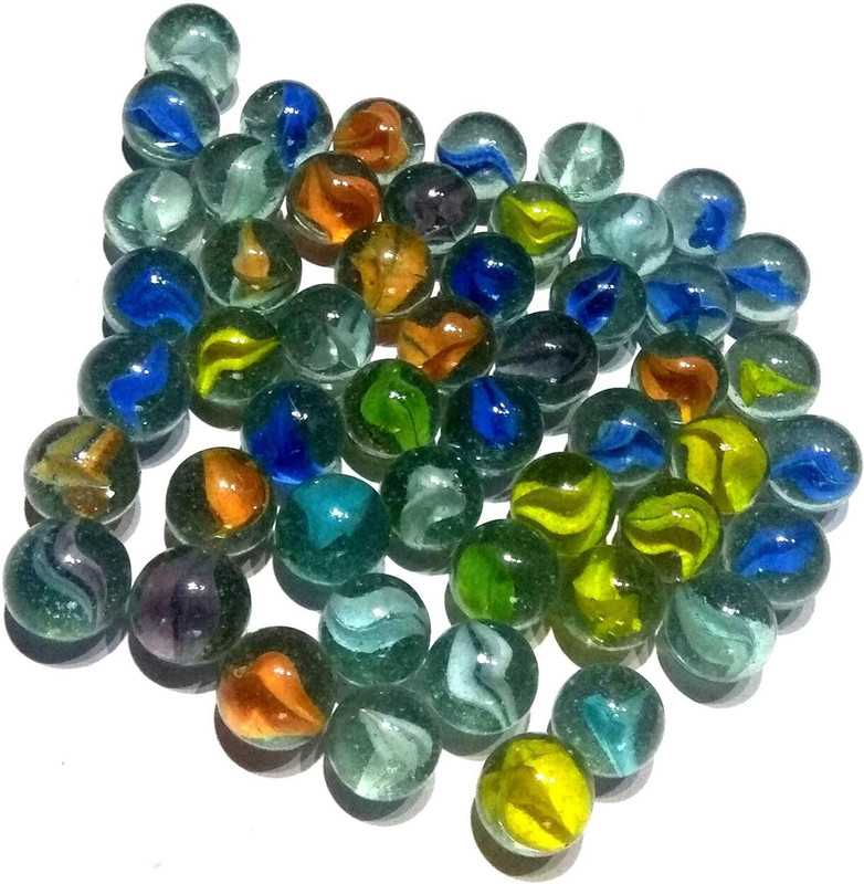 nawani 50 Pcs of Glass Marbles with Shooter Unique Size 1.5 cm(Multicolor)