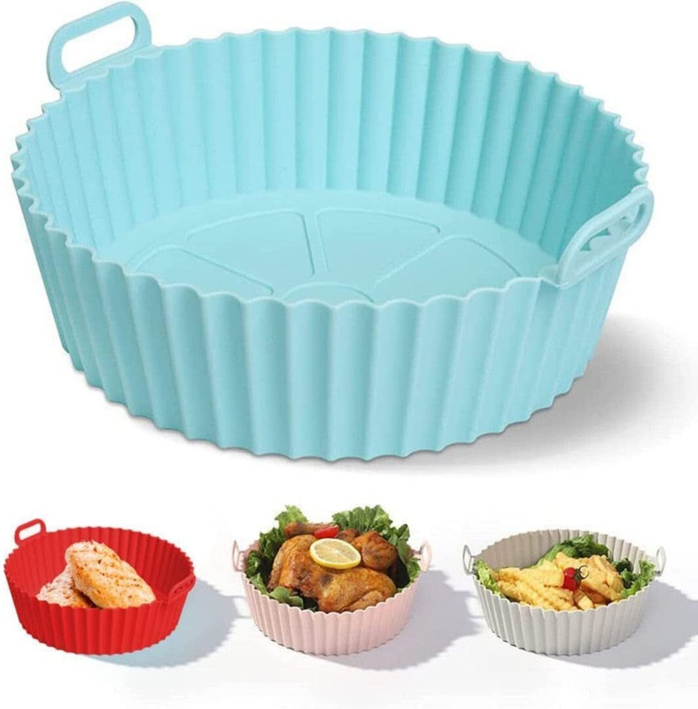 Dherik Tradworld Air Fryer Reusable Silicone Pot, 6.8 inch Non-Stick Silicone Air Fryer Liners Air Fryer(1.5 L)