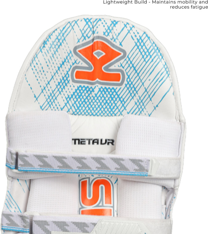 Shrey Meta VR Large Men's (44 - 48 cm) Batting Pad(White/RoyalBlue, Right Handed)