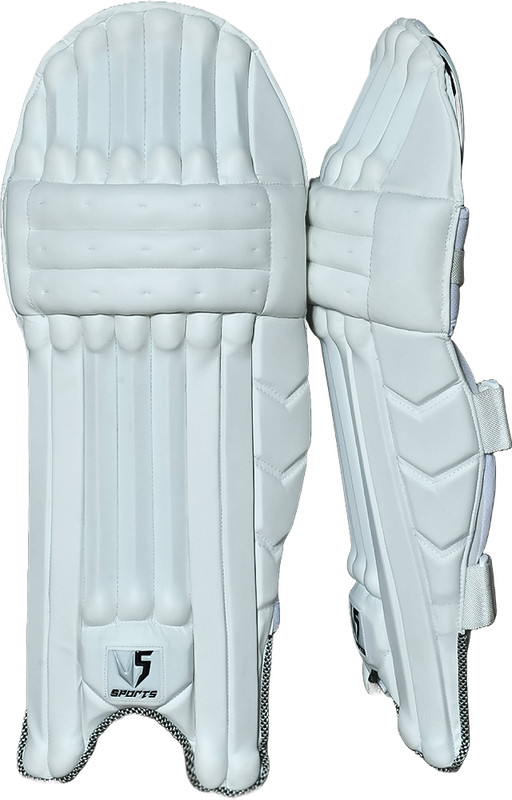 VS Sports CRICKET BATTING PADS Men's (39 - 43 cm) Batting Pad(PREMIUM WHITE, BLACK OUTLINE, LightWeight, Very Comfortable & Compact For Right Handed Batsman)