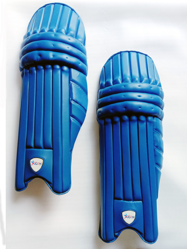 GTN Next Cricket Batting Pad PU Premium Quality, Idol for Mens/Adult/Large Youth (36 - 38 cm) Batting Pad(Blue-White, Leather ball, Tennis ball, Rubber Ball)