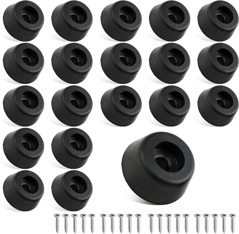 HASTHIP 20pcs Black Rubber Furniture Leg Bush Pads with Screws Non Slip Design Boys (32 - 35 cm) Batting Pad(Black, N/A)