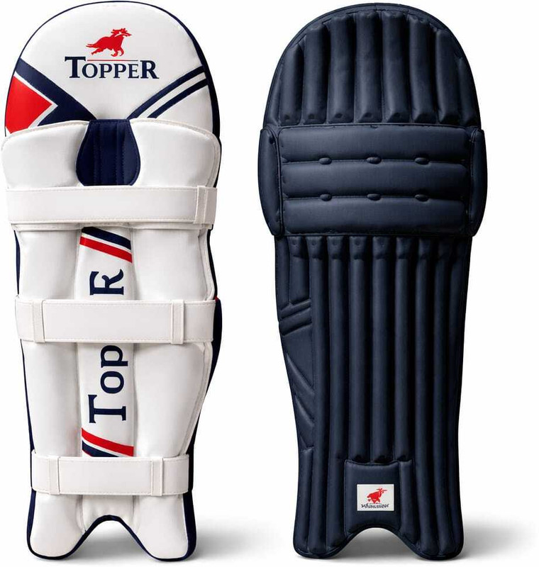 NLW Topper Cricket Batting Pads Boys (32 - 35 cm) Batting Pad(White & Navy Blue, Cricket)